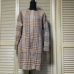 JJill Plaid Topper with pockets.